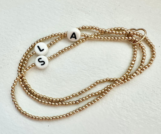 Gold Filled Initial Bracelet