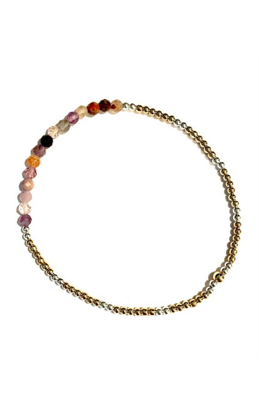 Gold and Silver Gemstone Bracelet