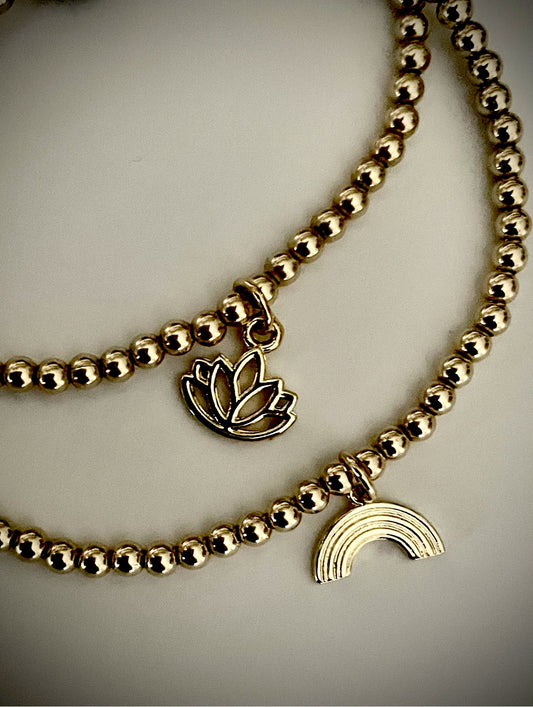 Lotus Flower Charm Bracelet