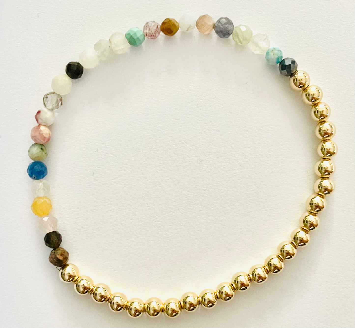 Half Gemstone Half Gold Bracelet