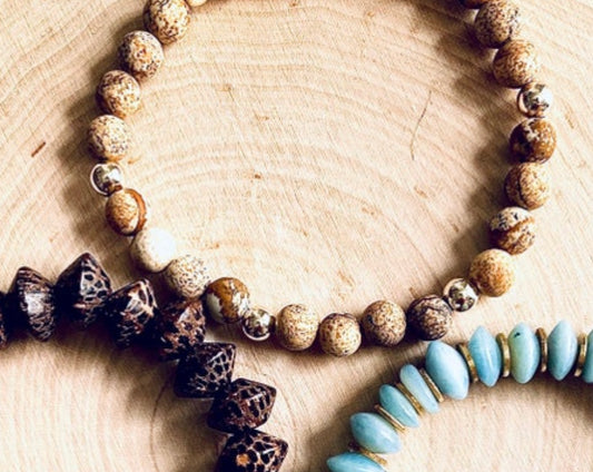 Round Jasper Beaded Bracelet