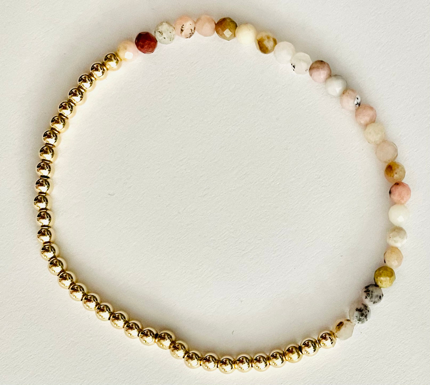 Half Gemstone Half Gold Bracelet