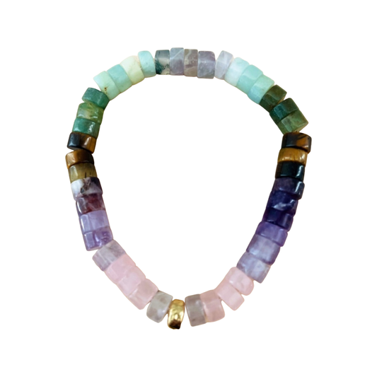 Semiprecious Gemstone Big Bead Bracelet