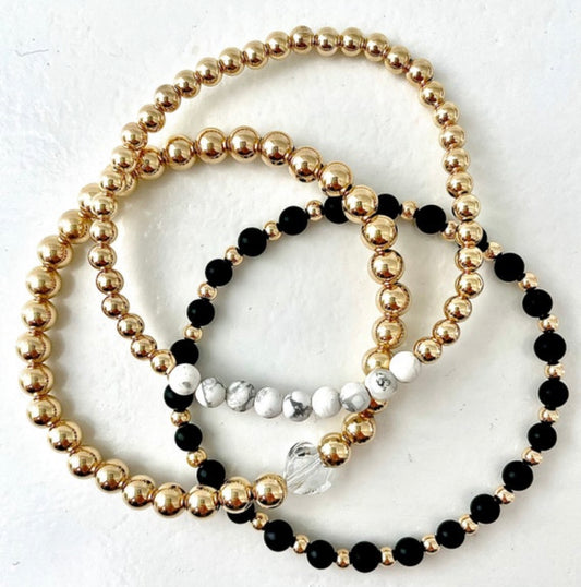 Black and Gold Bracelet Stack |