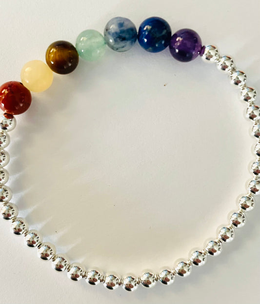 Sterling Silver Chakra Bracelet