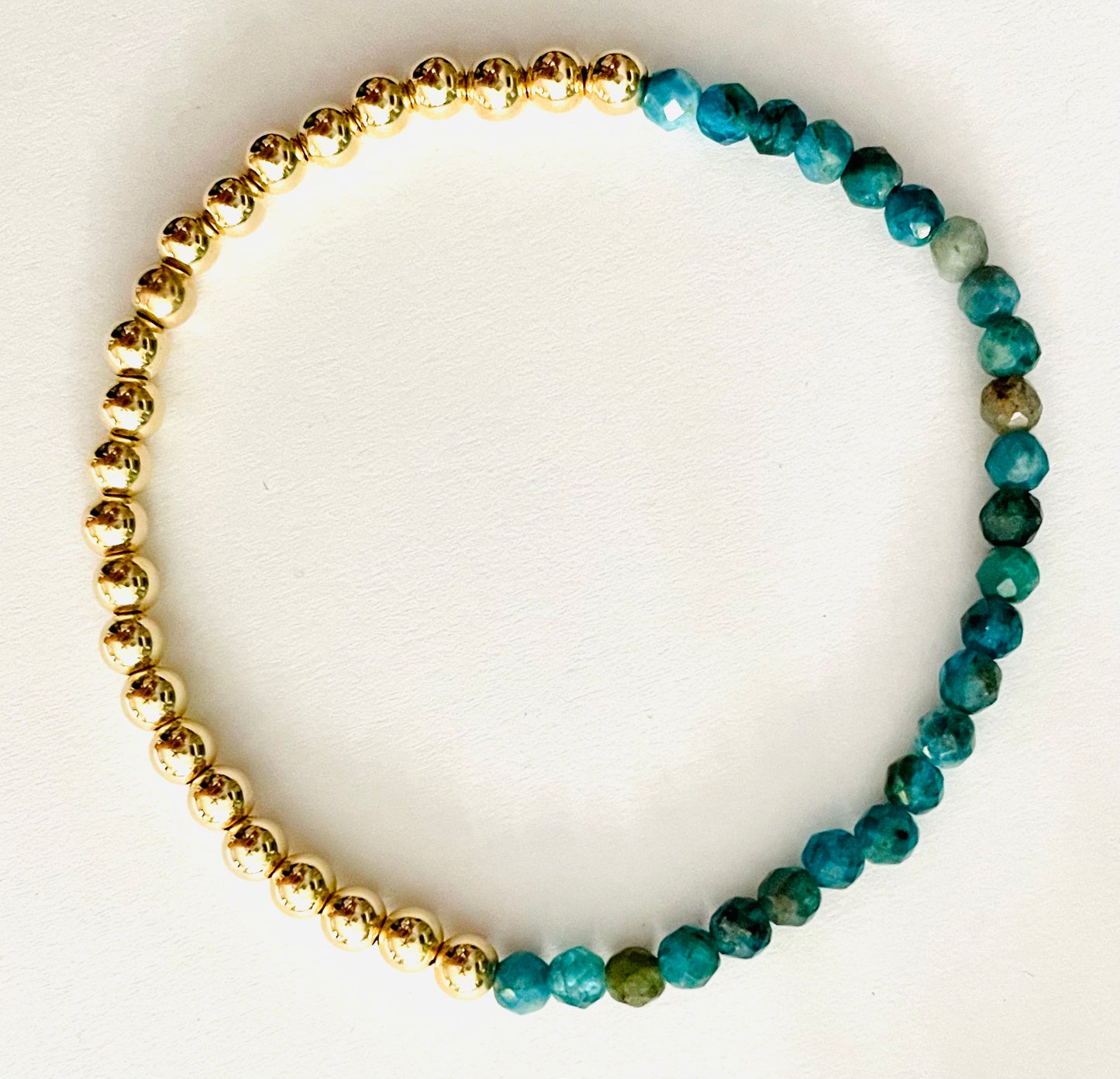 Half Gemstone Half Gold Bracelet