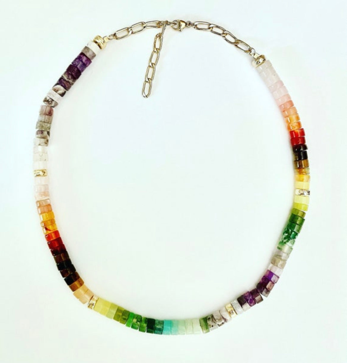 Multi Gemstone Adjustable Necklace